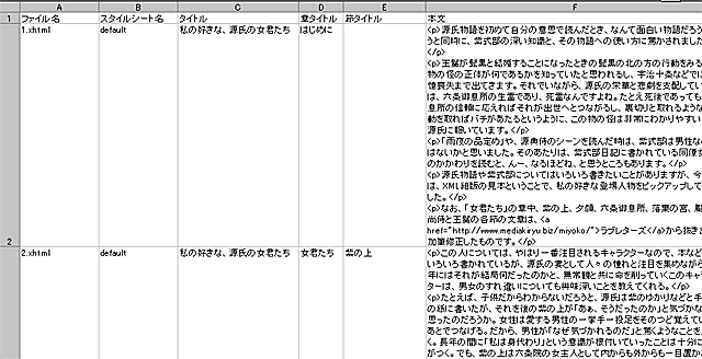 フリー版用リストのサンプル